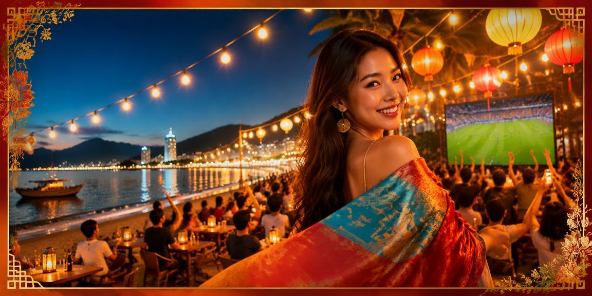 Người hâm mộ thể thao tại chợ đêm Nha Trang theo dõi kèo bóng đá trên điện thoại